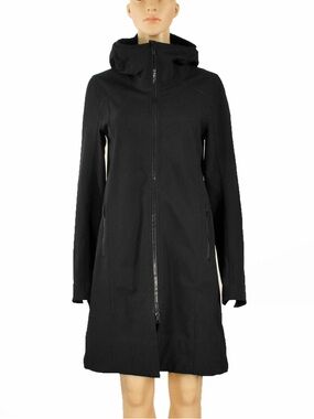 Vintage Lululemon City Soft Shell Brushed Long Water Proof Black Hooded Jacket